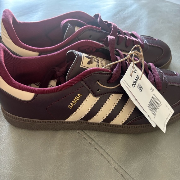 Adidas Samba Burgundy and Beige Samba Sneakers - Picture 3 of 6